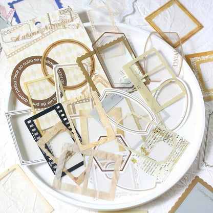 30pcs Transparent PET Frame Stickers | Scrapbooking and Journaling Decorative Supplies