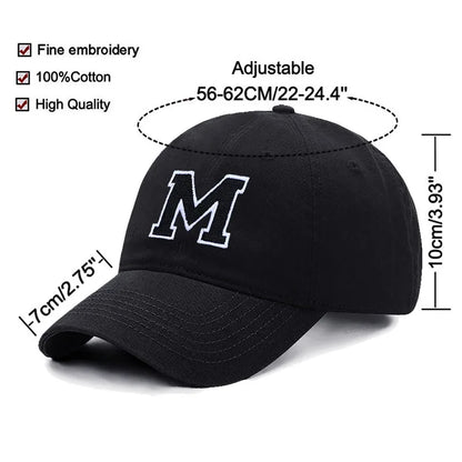 Initial Letter Embroidery Baseball Cap for Casual Sport Style