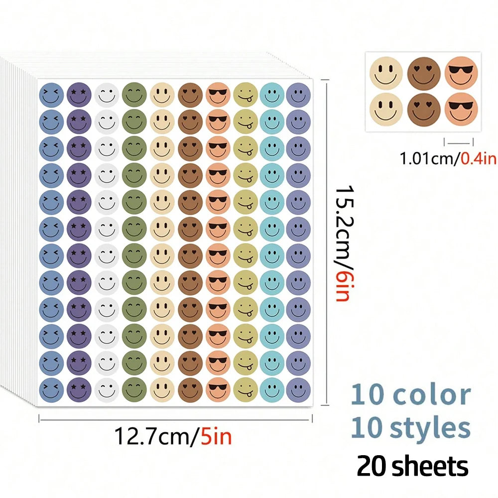 Reward Stickers for Kids | Cute Smile Face Motivational Stickers for DIY Scrapbooking and Classroom