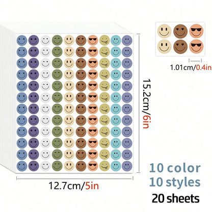 Reward Stickers for Kids | Cute Smile Face Motivational Stickers for DIY Scrapbooking and Classroom