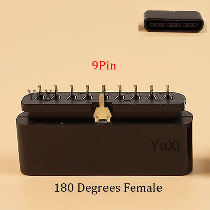 90 180 Degree Interface Female Socket 9 Pin Slot Connector | Replacement Part for PlayStation 2 Console