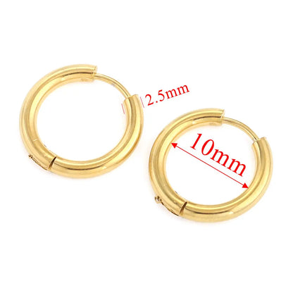 6pcs Stainless Steel Hoop Earrings Set | Hypoallergenic Korean Style Earrings for Women