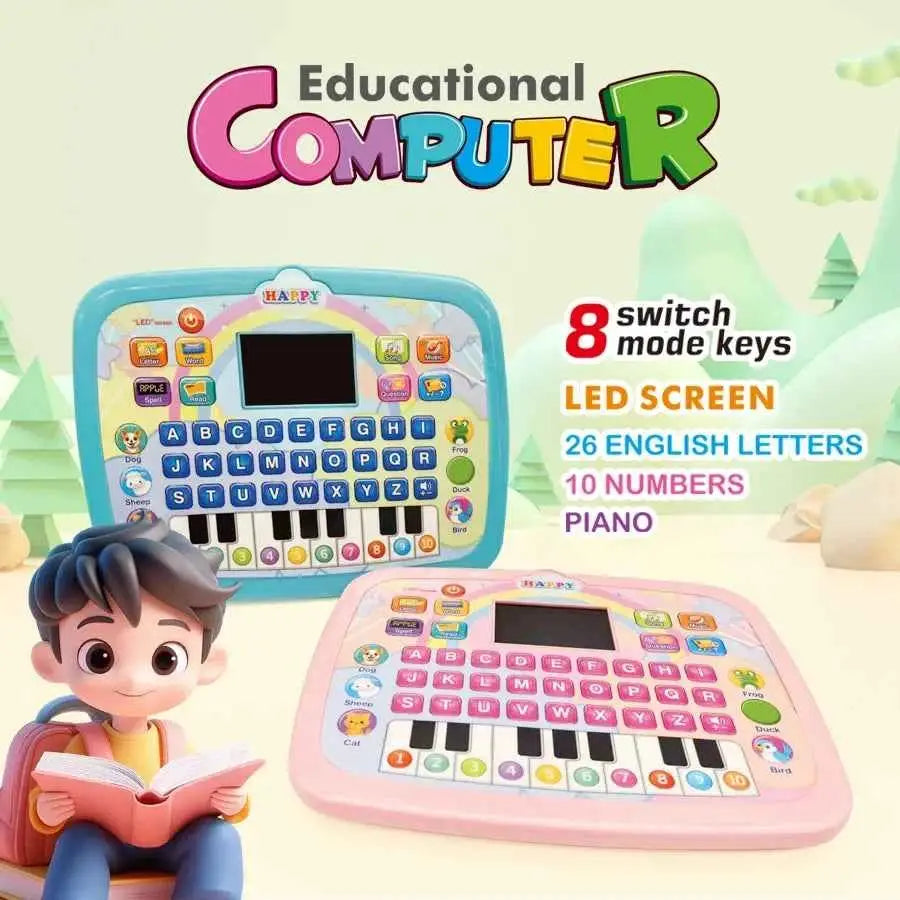 English Alphabet Study Machine for Toddler with Math Letter Music Children's Educational Books Computer Toys for Baby Boys Girls