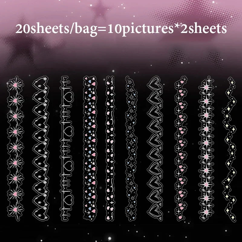 Mr.Paper 20pcs Starlight Series Laser Silver PET Stickers | Holographic Star Decor for Journals and DIY Crafts