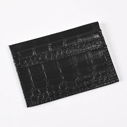 Crocodile Candy Color PU Leather Slim Credit Card Holder | Compact Wallet for Women and Men