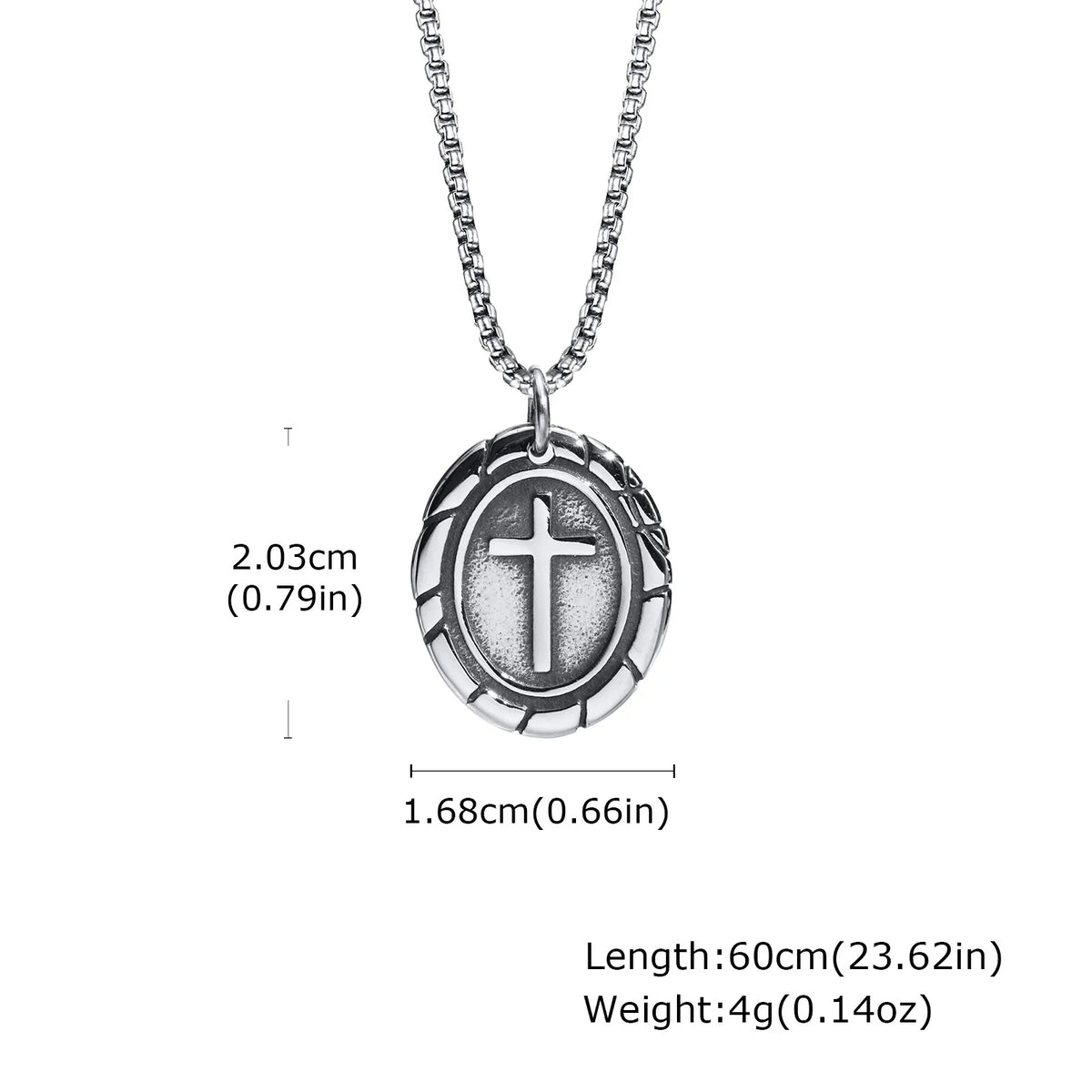 Plain Cross Necklace for Men and Boys | Stainless Steel Silver Tone Religious Jewelry