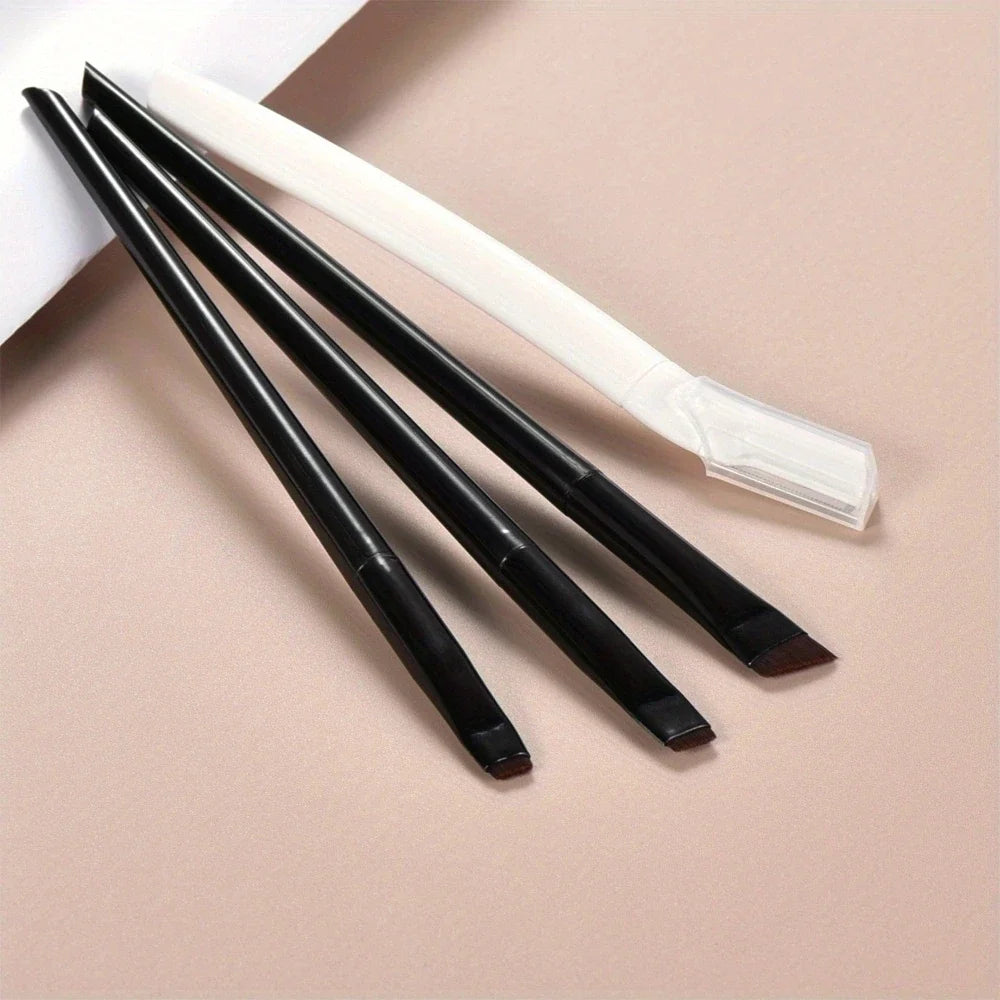 Ultra-Thin Eyebrow Brush Set | 3-Piece Angled Precision Makeup Brushes