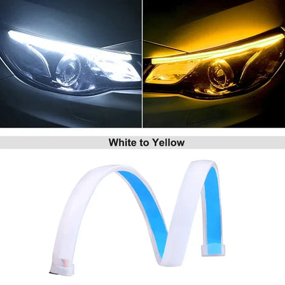 Car LED Daytime Running Light Strip | Flexible Waterproof DRL with Flowing Turn Signal