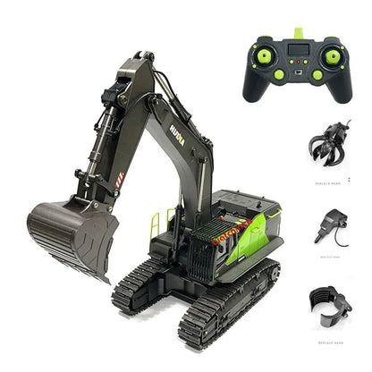 1/14 HUINA 1593 582 RC Excavator Dumper Truck crawler Alloy Tractor Loader 2.4G Radio Controlled Car Engineering toy for boy