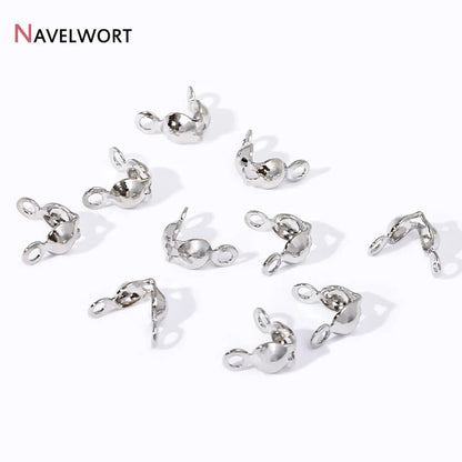 18K Gold Plated Double-Cup Bead Tips | Jewelry Findings for DIY Necklaces and Bracelets