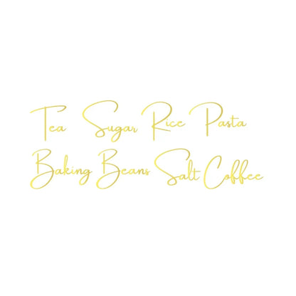 Kitchen Canister Labels Sticker Set | Waterproof Vinyl Decals for Tea Coffee Sugar