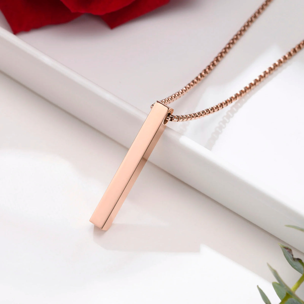 Vinox 5mm Pillar Necklace | Unisex Stainless Steel Geometric Pendant