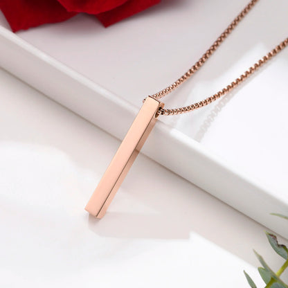 Vinox 5mm Pillar Necklace | Unisex Stainless Steel Geometric Pendant