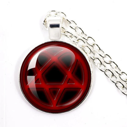 Hip Hop Rock Glass Cabochon Pendant Necklace | Music Band Jewelry