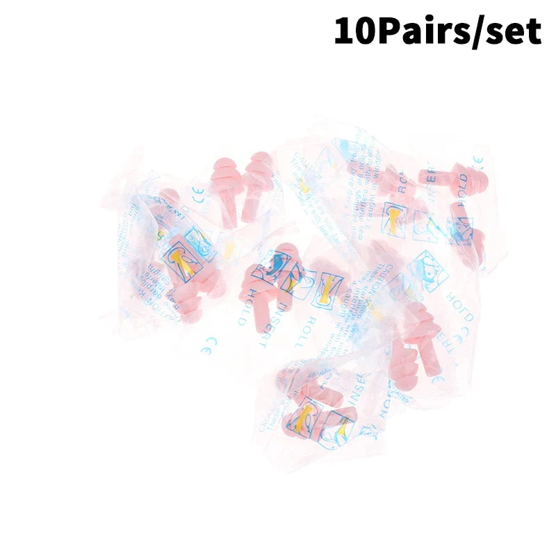 10 Pairs Silicone Anti-Noise Earplugs for Sleep Work Travel | Noise-Canceling Hearing Protection