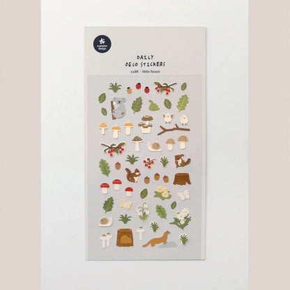 Suatelier Little Forest Animals Sticker Set | Cute Paper Stickers for Scrapbooking and Journaling