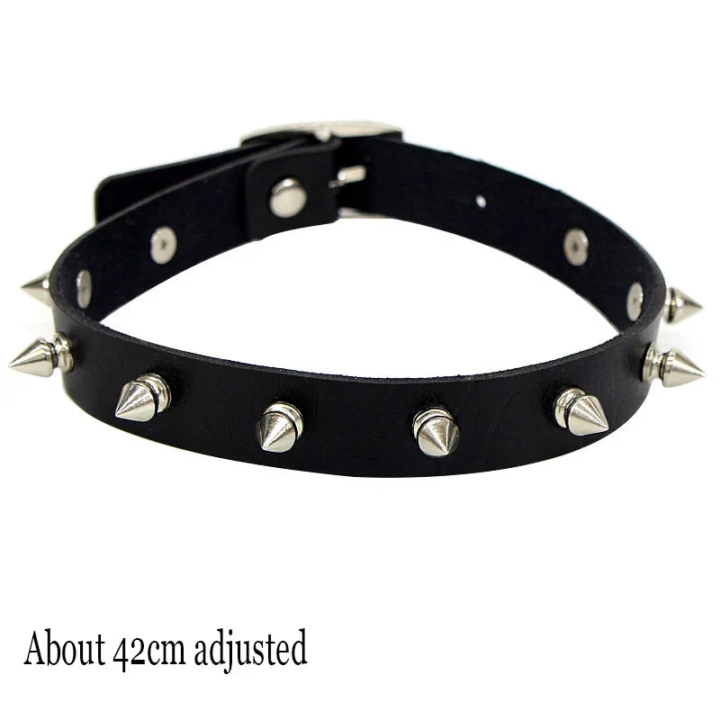 Gothic Bat Heart Lock Punk Choker | Black Leather Collar Necklace