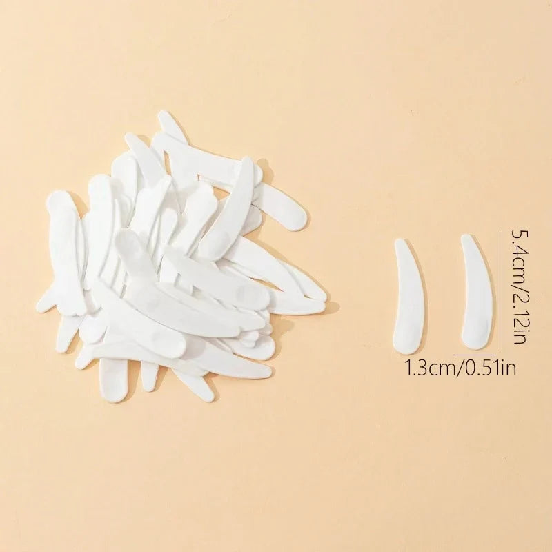 Plastic Face Cream Spoon Set | 50-Pack Crescent Spoons for Skincare