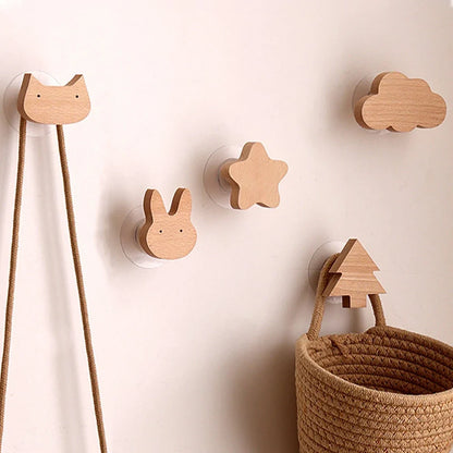 Wooden Animal Hook | Cute Wall Mounted Coat and Key Holder
