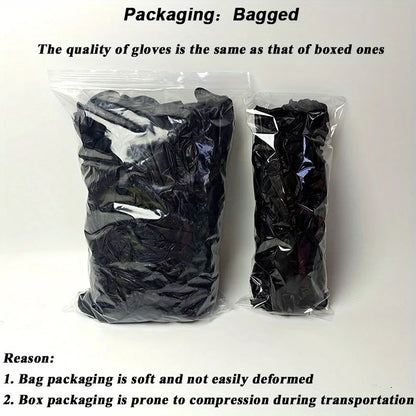 20/50/100PCS Disposable Black Nitrile Gloves – Latex-Free, Powder-Free Cleaning, Tattoo, Hairdressing & Household Use