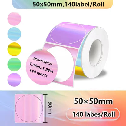 140Pcs 50x50mm Self-Adhesive Thermal Sticker Labels | Compatible with Phomemo M110 M220 M200 E210 P50 DETONG P1