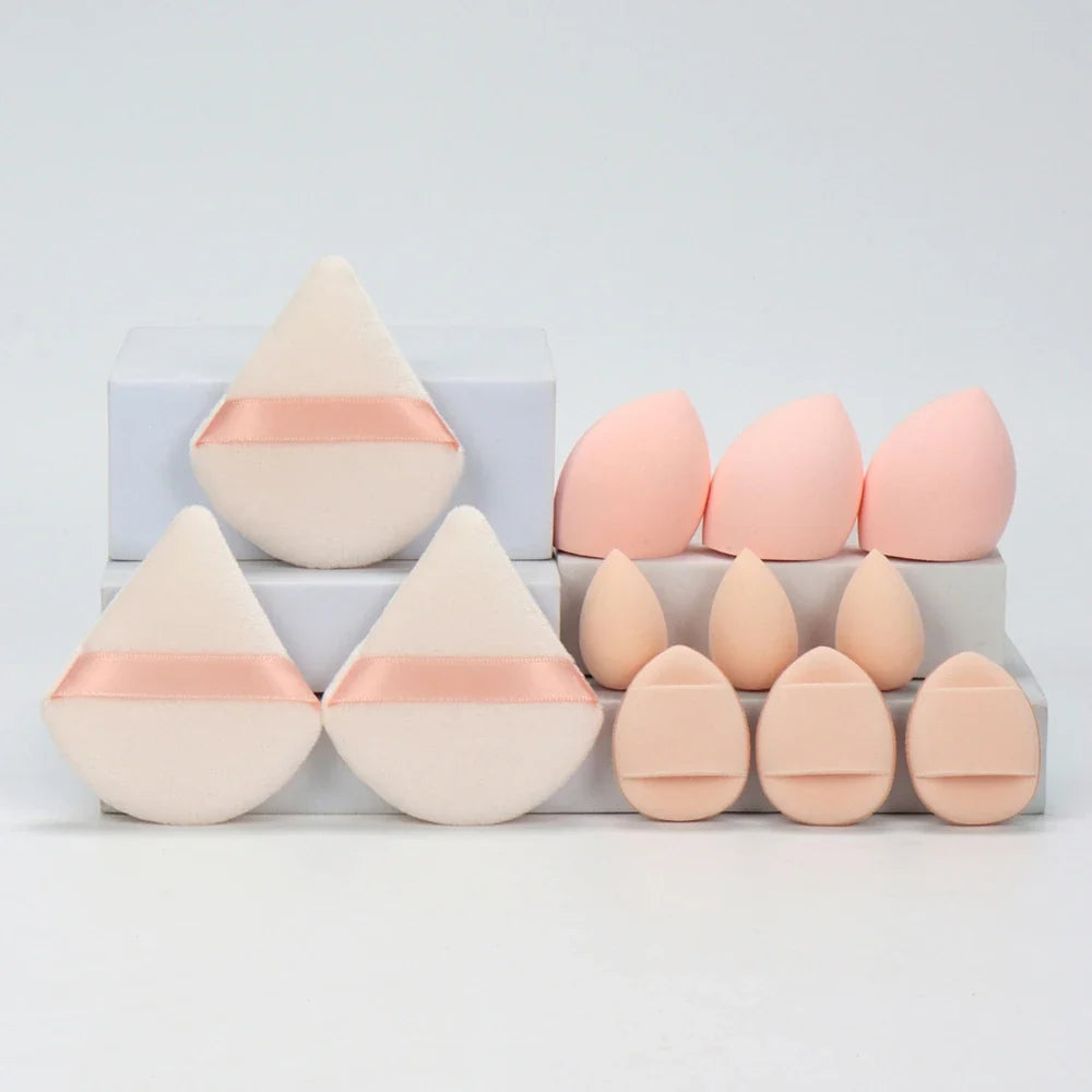 12pcs Makeup Sponge Set | Velvet Triangle Powder Puff for Foundation