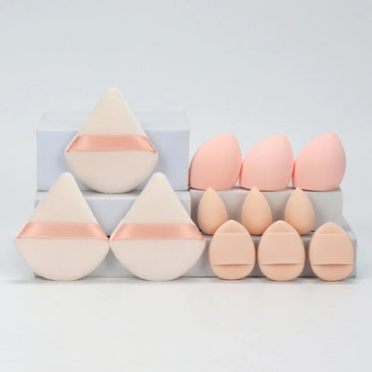12pcs Makeup Sponge Set | Velvet Triangle Powder Puff for Foundation