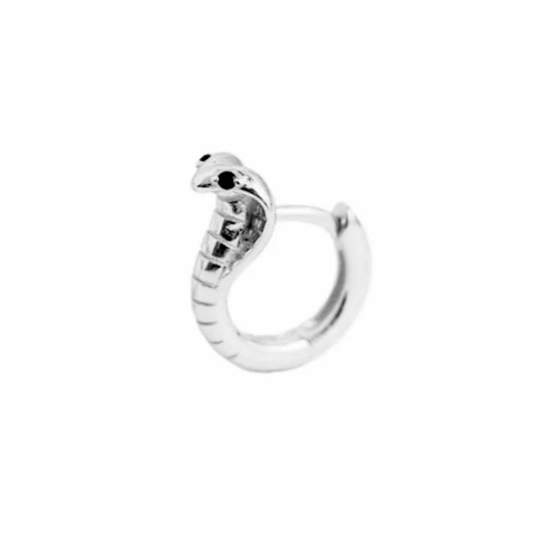 Velishy Snake Hoop Earrings | Gothic Copper Zircon Jewelry