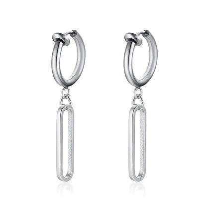 Vintage Razor Hollow Drop Earrings | Stainless Steel Punk Dangle Earrings for Men and Women