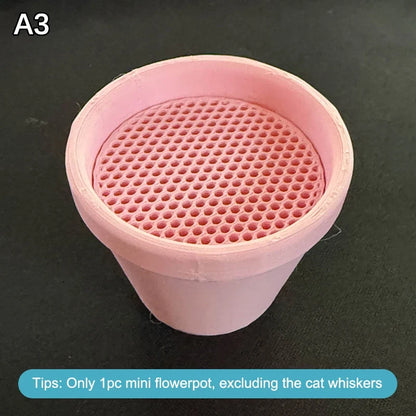 Cat Whisker and Fur Collector | Mini Flower Pot Desktop Keepsake