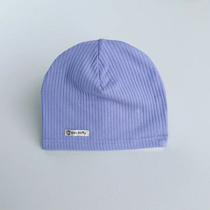 Soft Knit Baby Beanie | Breathable Cotton Candy Color Hat for Toddlers