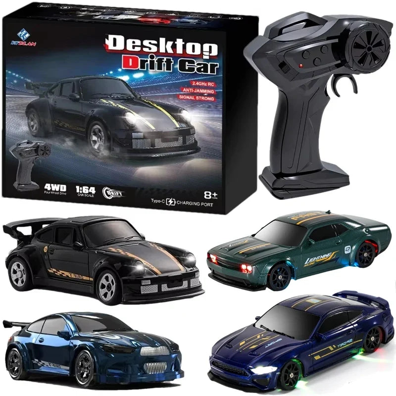 1/64 2.4G High speed Drift Rc Car 4WD Remote Control Car Four Wheel Drive Radio Controlled Mini RTR Racing Model Boy Toy Gift