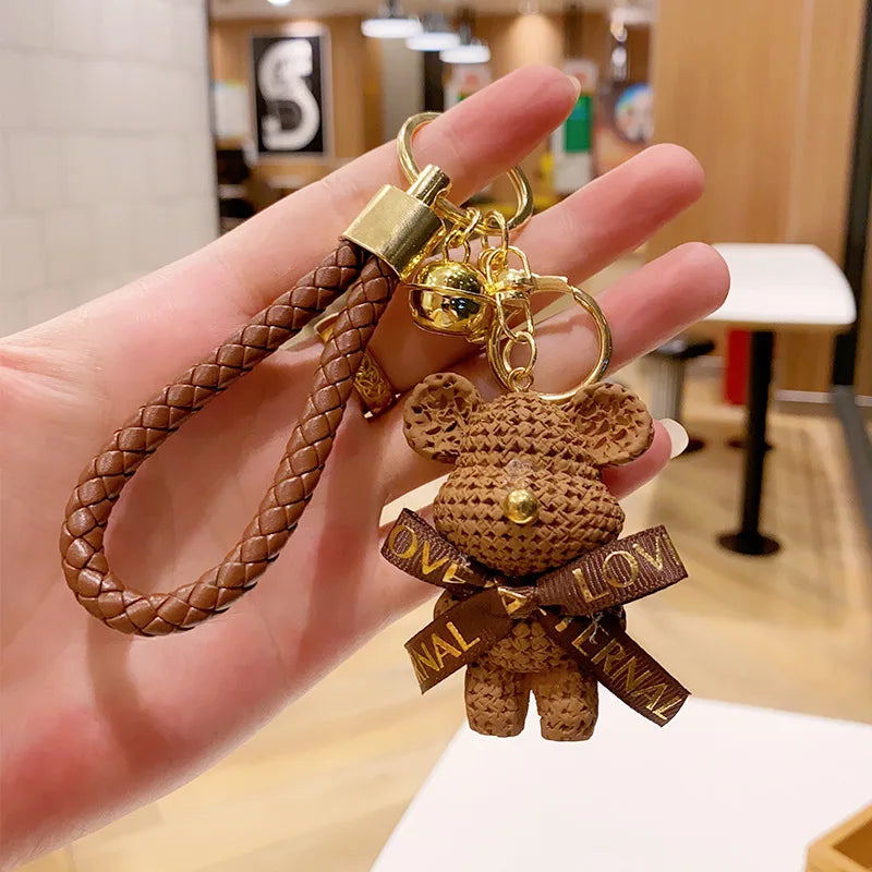Cartoon Simple Mechanical Bear Cute Niche Doll Keychain Chain Bag Personalized Small Pendant Accessory Keychain Decorative Gifts