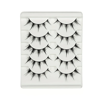Anime-Inspired False Eyelashes | 5 Pairs Cartoon Eye Faux Lashes for Dramatic Demon Style