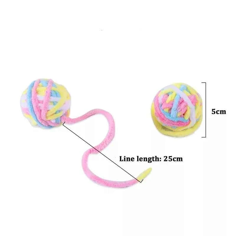 Colorful Yarn Ball Cat Toys with Bell