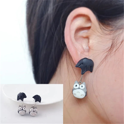 Handmade Polymer Clay Animal Earrings | Cute Dinosaur Cat Dog Stud Earrings for Women