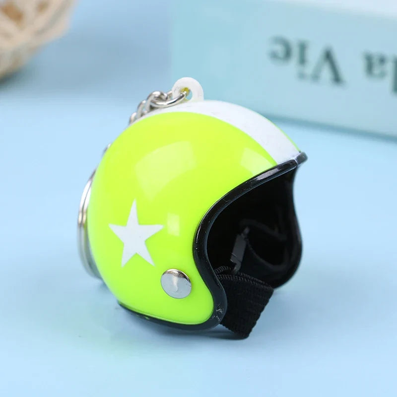 Mini Motorcycle Helmet Keychain | Cute Metal Key Ring for Women and Men