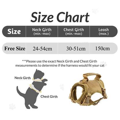 Tactical Puppy Harness Leash Set – Adjustable Military-Style Vest for Small Dogs & Cats, Ideal for Training & Walking