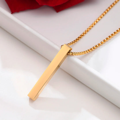 Vinox 5mm Pillar Necklace | Unisex Stainless Steel Geometric Pendant