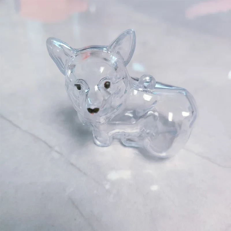 Clear Puppy Hair Memorial Keychain | Pet Fur Keepsake Capsule DIY Pendant