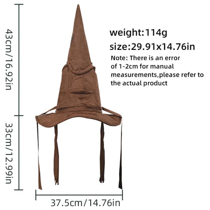 Fashion Movies Witch Wizard Hat Sorting Hat Leather Halloween Party Props Dress Up Hat Men Cosplay Costume Accessories