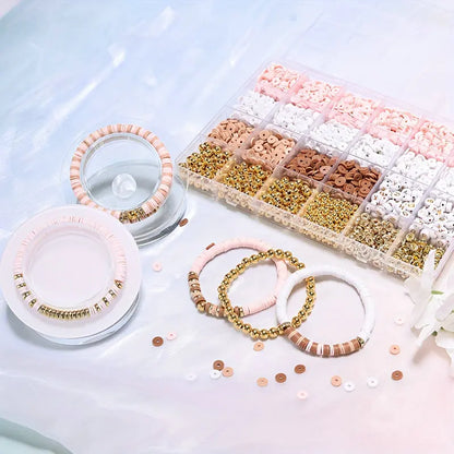 DIY Clay Beads Bracelet Making Kit – Friendship Golden Letter Beads for Jewelry Making, Gifts for Women & Teens