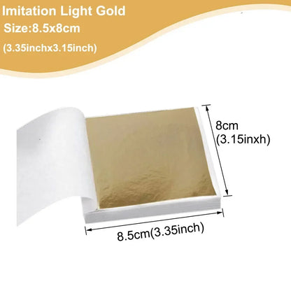Imitation Gold Leaf Sheets for Crafts | 100pcs Metallic Foil Paper