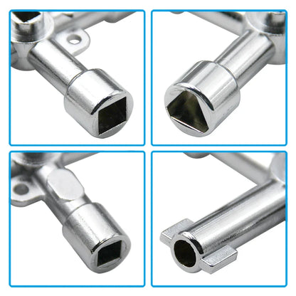 4in1 Silver Key Wrench Set | Electrical Elevator Control Cabinet Valve Inner Triangle Quadrangle Screwdriver Tool