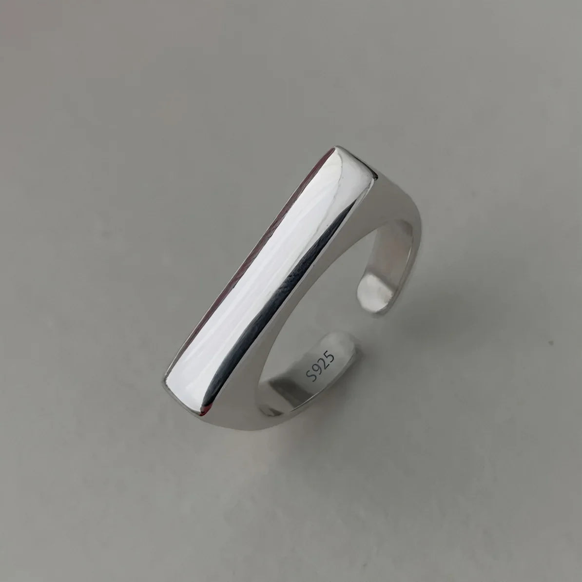 PANJBJ Real 925 Sterling Silver Retro Round Ring | Vintage Fine Jewelry for Women