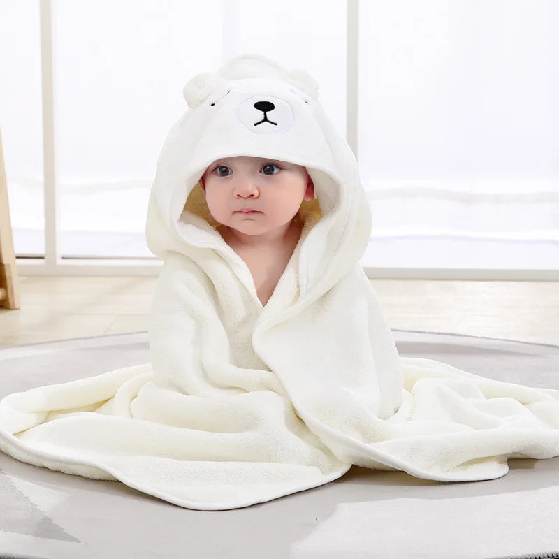 Cartoon Animal Baby Bath Towel | Soft Hooded Toddler Bathrobe for Boys Girls