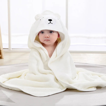 Cartoon Animal Baby Bath Towel | Soft Hooded Toddler Bathrobe for Boys Girls