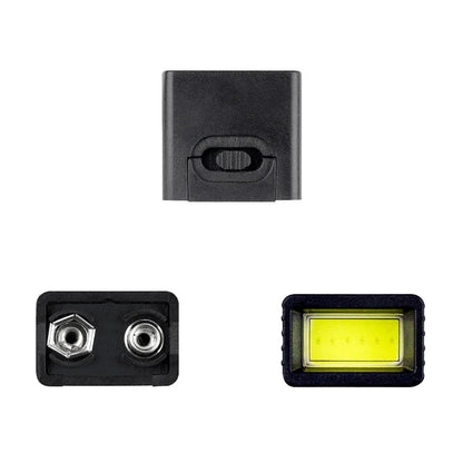 9V Mini LED Flashlight | Compact COB Key Light for 6F22 Battery