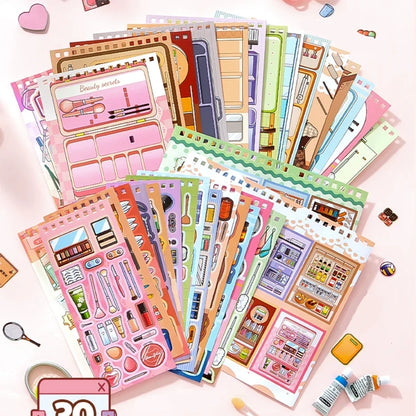 30pcs Daily Life Sticker Book | Organized Journal Supplies