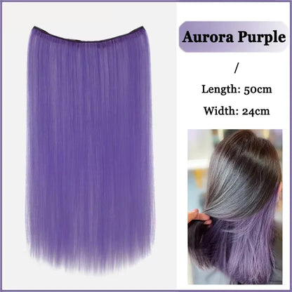 Synthetic Long Straight Clip In Hair Extension | 4 Clips Hidden Hair Piece Wig
